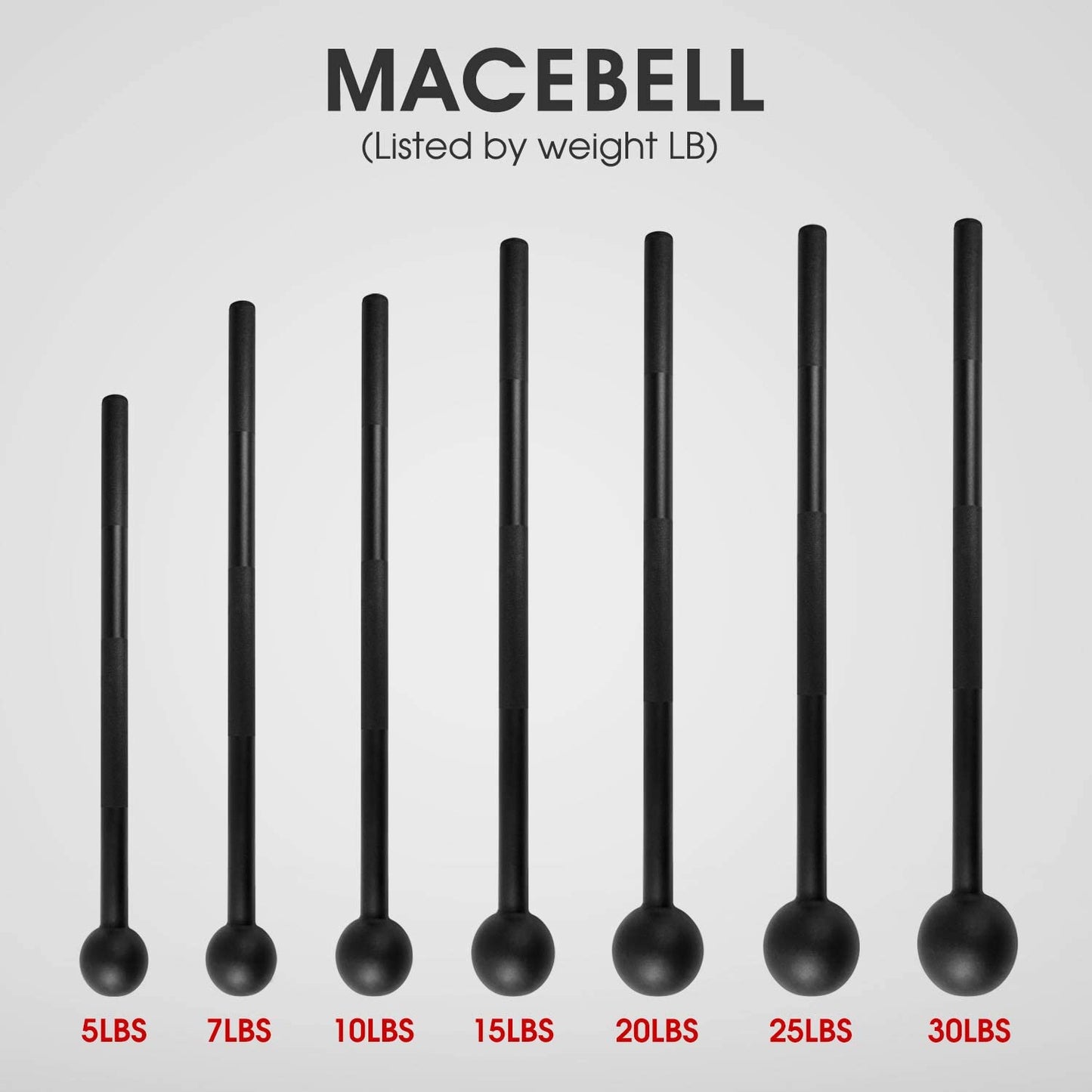 Steel Mace Bell for Comprehensive Strength Training - Enhancing Full Body, Muscle, Shoulder, Grip, and Forearm Workouts for Rehabilitation and Stretching Available in 5, 7, 10, 15, 20, 25, and 30 lbs for Both Men and Women