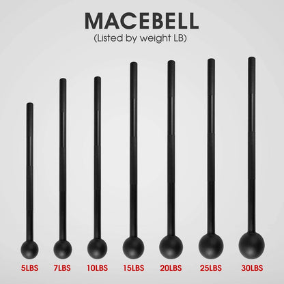 Steel Mace Bell for Comprehensive Strength Training - Enhancing Full Body, Muscle, Shoulder, Grip, and Forearm Workouts for Rehabilitation and Stretching Available in 5, 7, 10, 15, 20, 25, and 30 lbs for Both Men and Women