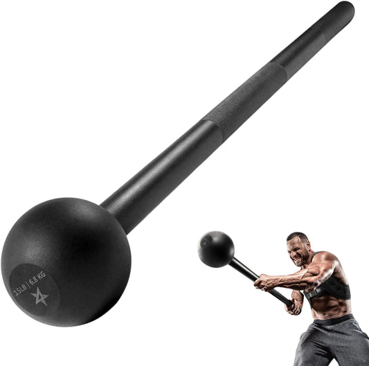 Steel Mace Bell for Comprehensive Strength Training - Enhancing Full Body, Muscle, Shoulder, Grip, and Forearm Workouts for Rehabilitation and Stretching Available in 5, 7, 10, 15, 20, 25, and 30 lbs for Both Men and Women