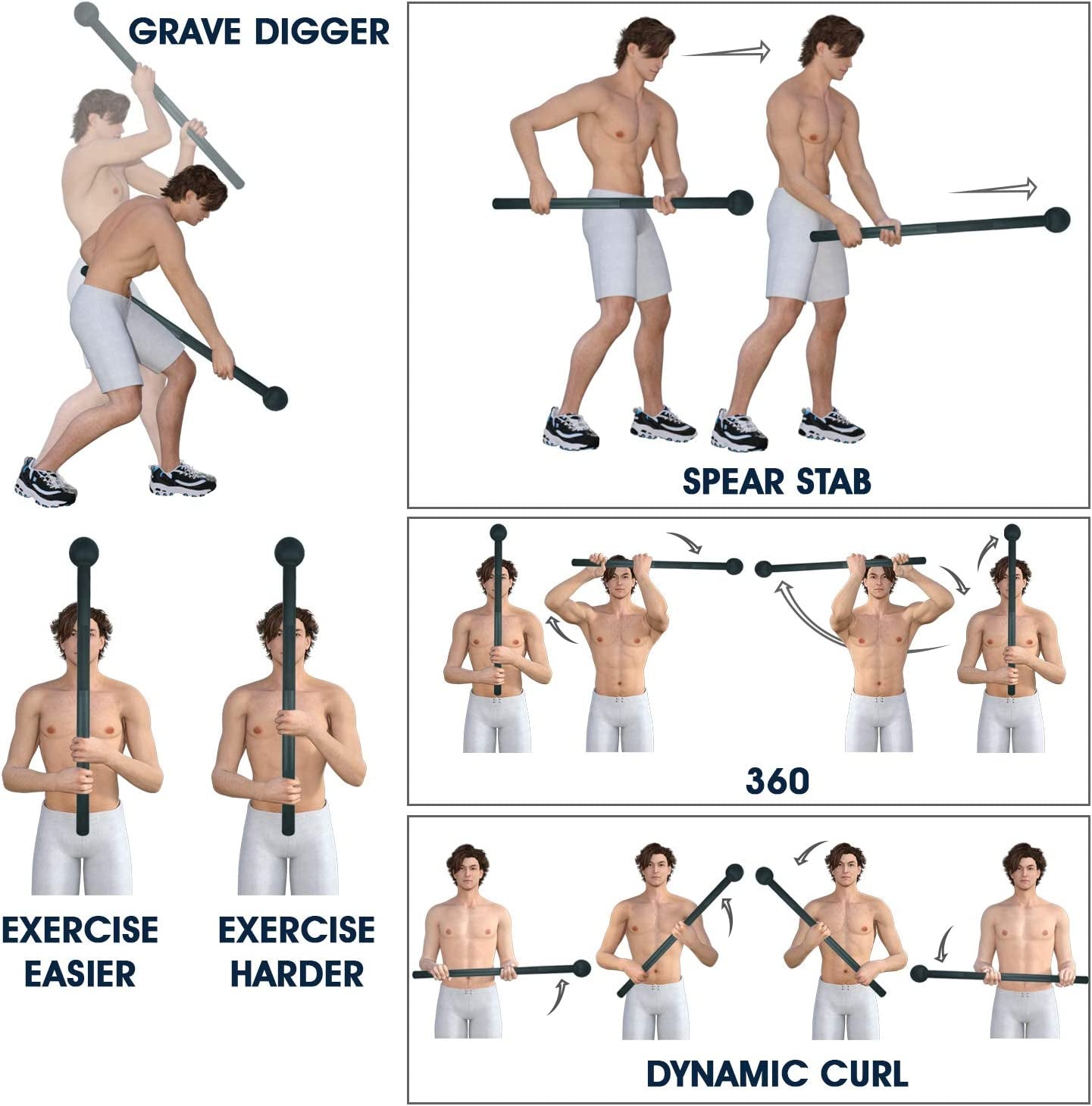 Steel Mace Bell for Comprehensive Strength Training - Enhancing Full Body, Muscle, Shoulder, Grip, and Forearm Workouts for Rehabilitation and Stretching Available in 5, 7, 10, 15, 20, 25, and 30 lbs for Both Men and Women
